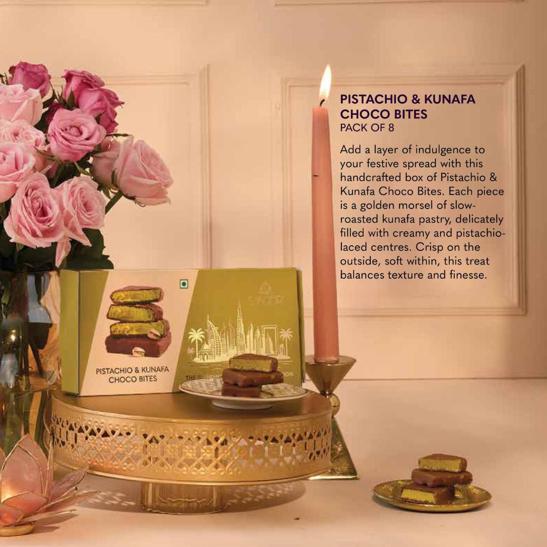 Luxury Diwali Corporate Gift - Pistachio & Kunafa Choco Bites Luxury Diwali Corporate Gift - Pistachio & Kunafa Choco Bites